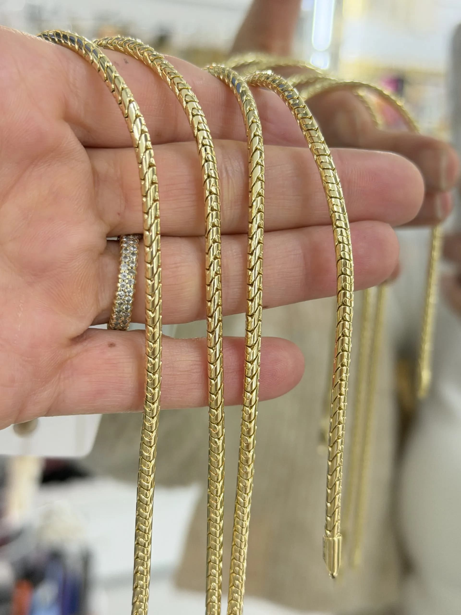 14K CM Altın Kaplama Kalın Yılan  Kolye 45 cm