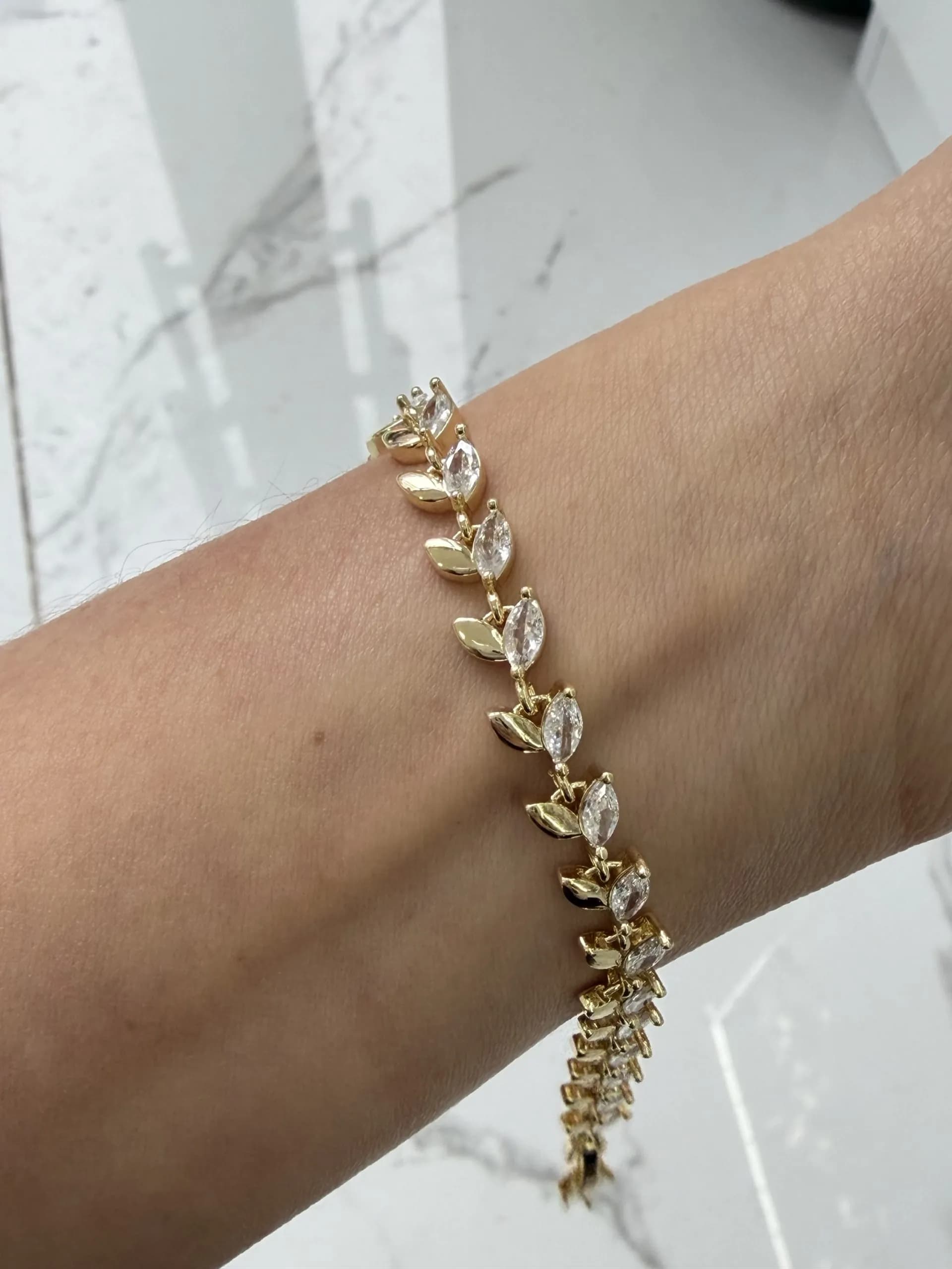 14K CM Altın Kaplama Lale Bileklik