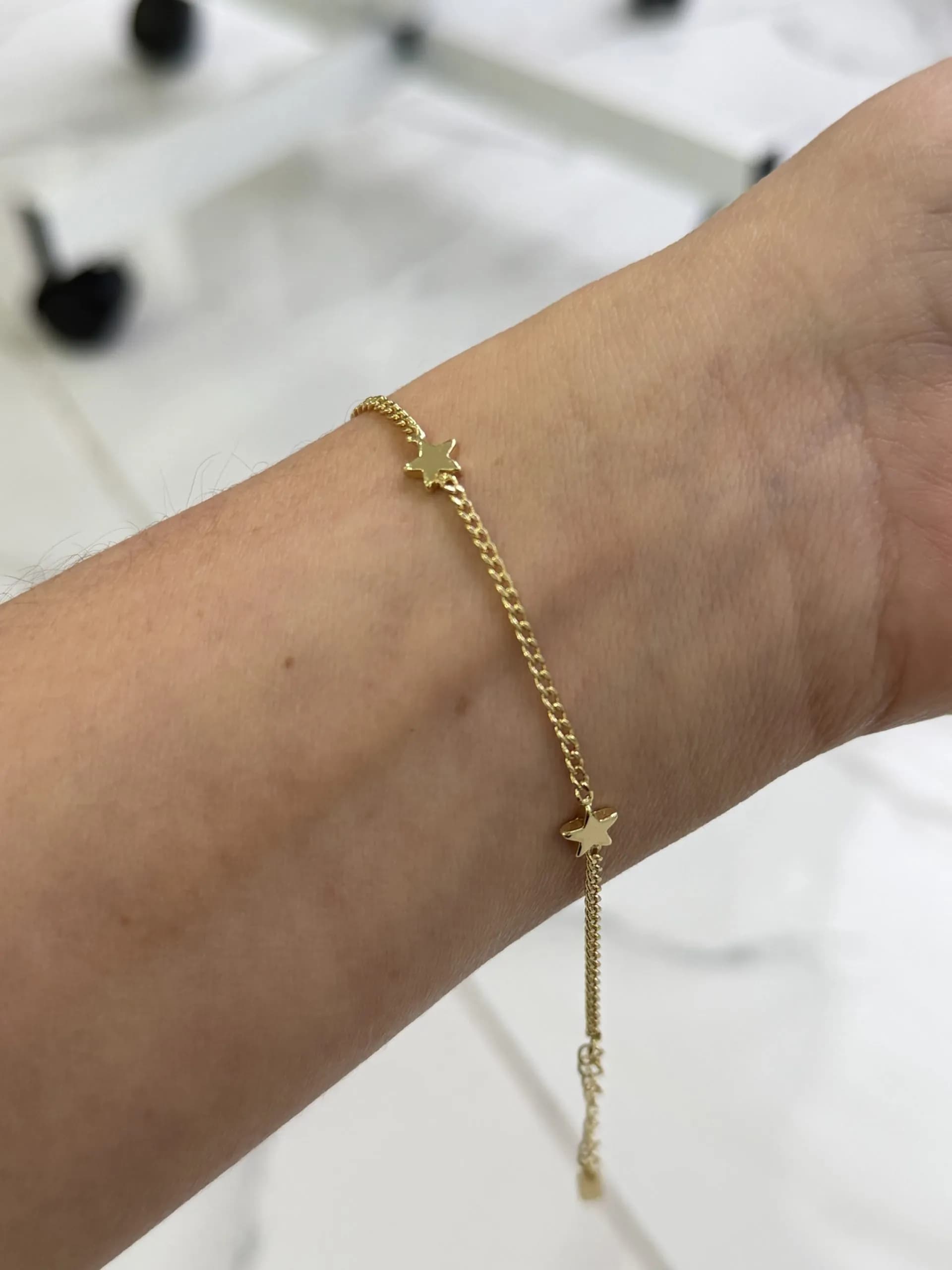 14K CM Altın Kaplama Mini Yıldız Bileklik