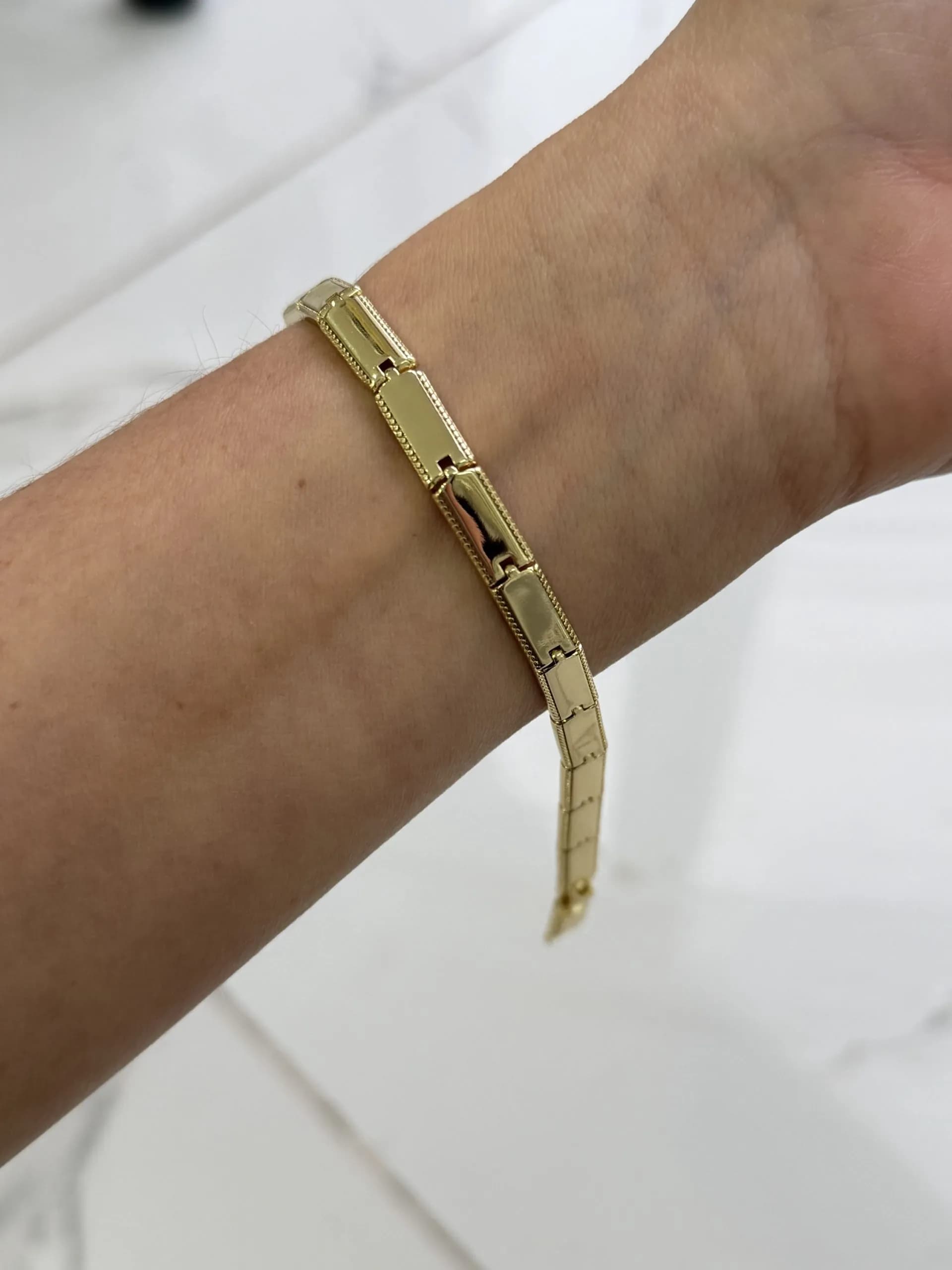 14K CM Altın Kaplama Parlak Bileklik