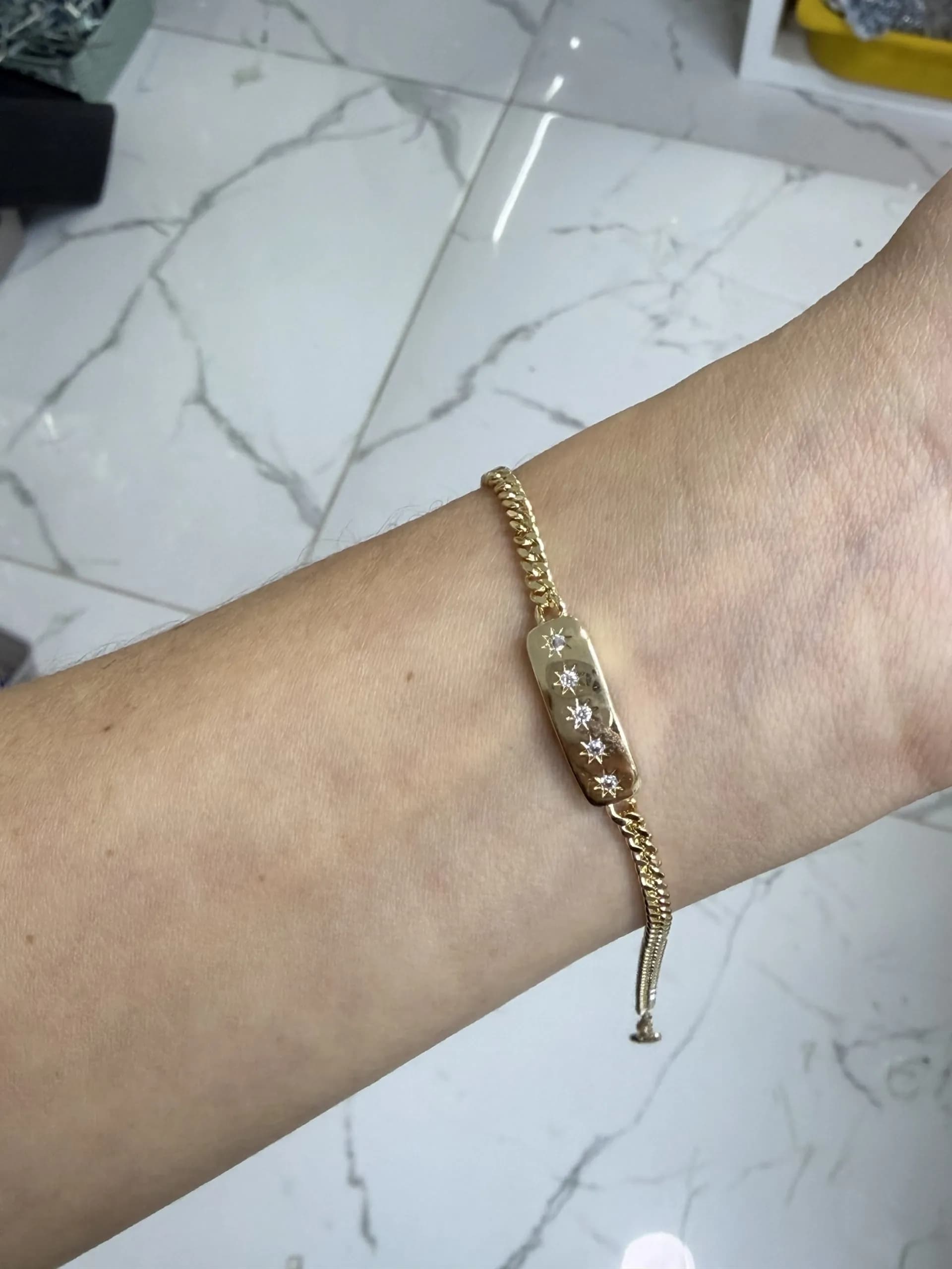 14K CM Altın Kaplama Yıldız Bileklik 061
