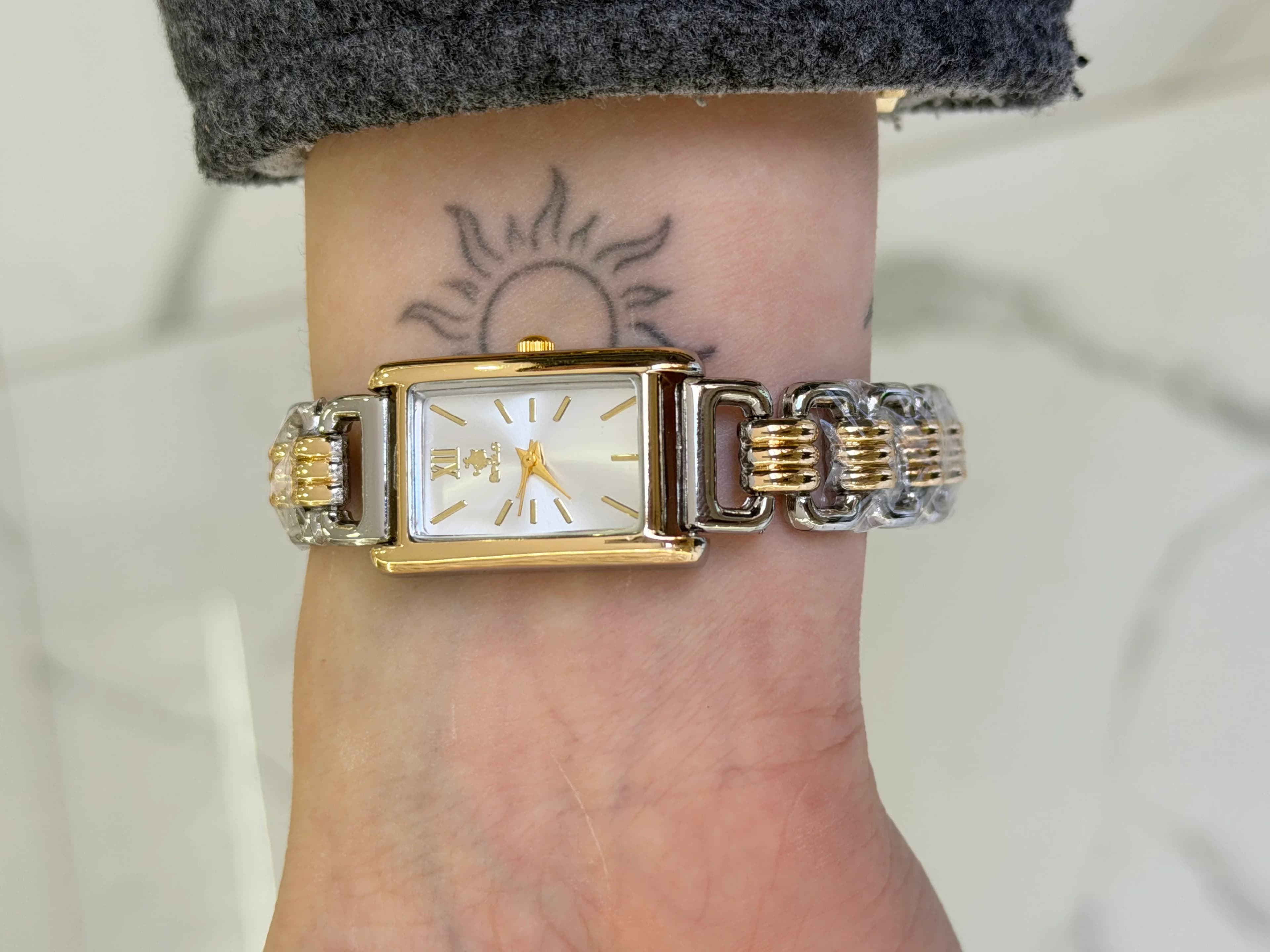 Gold Gümüş Renk Zincirli Saat