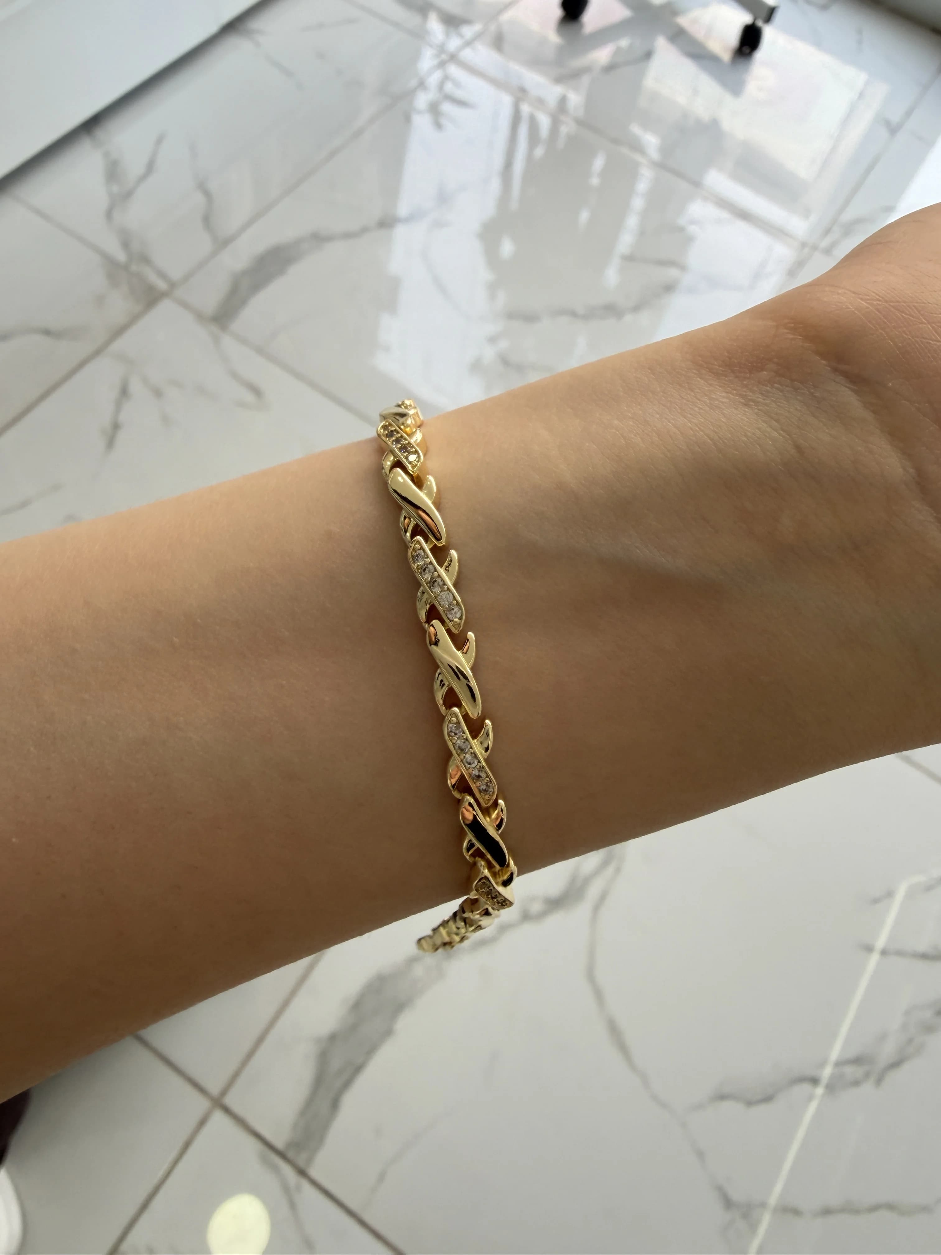 14K CM Altın Kaplama X Bileklik