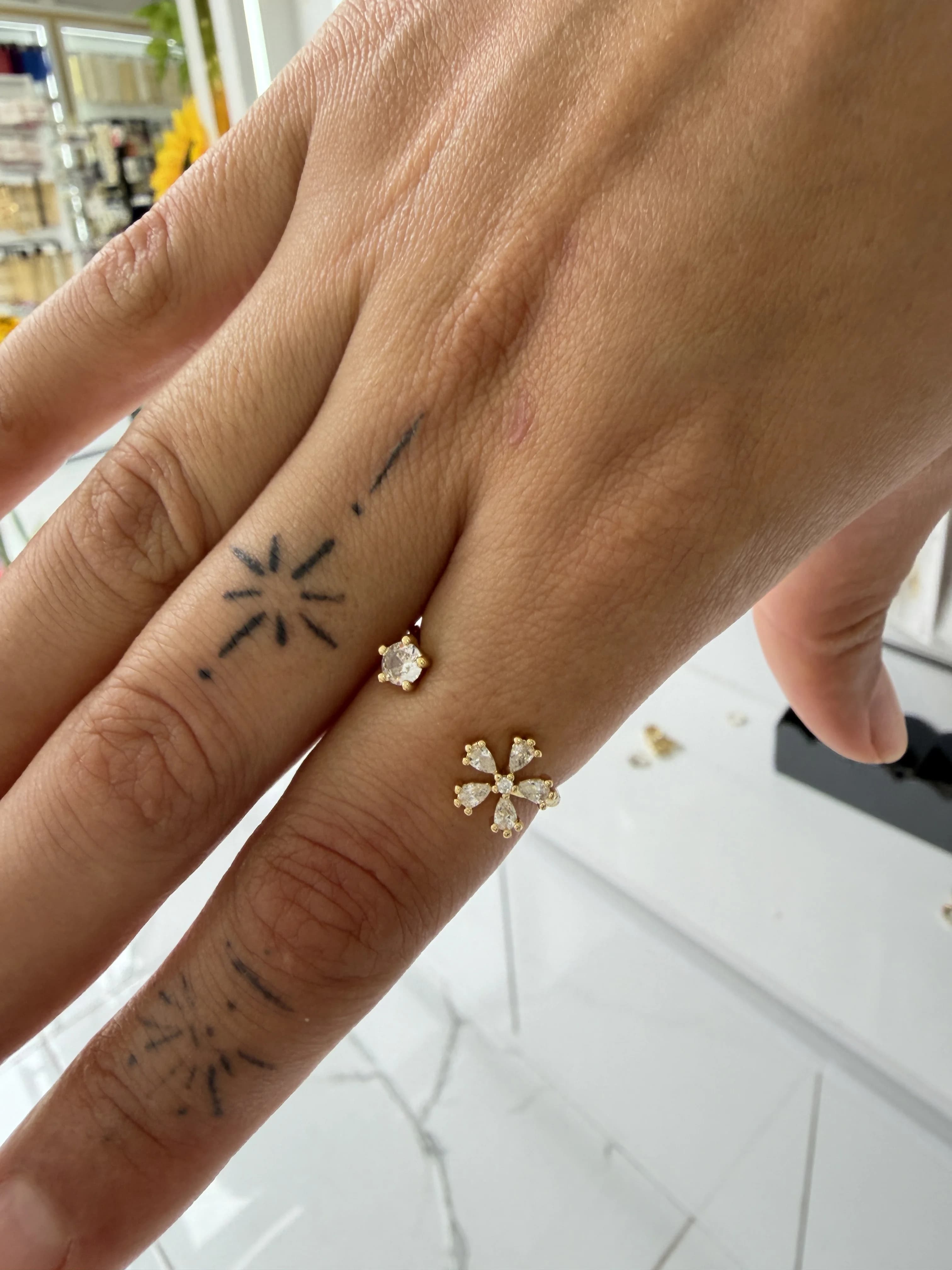 14K CM Altın Kaplama Kartanesi Yüzük