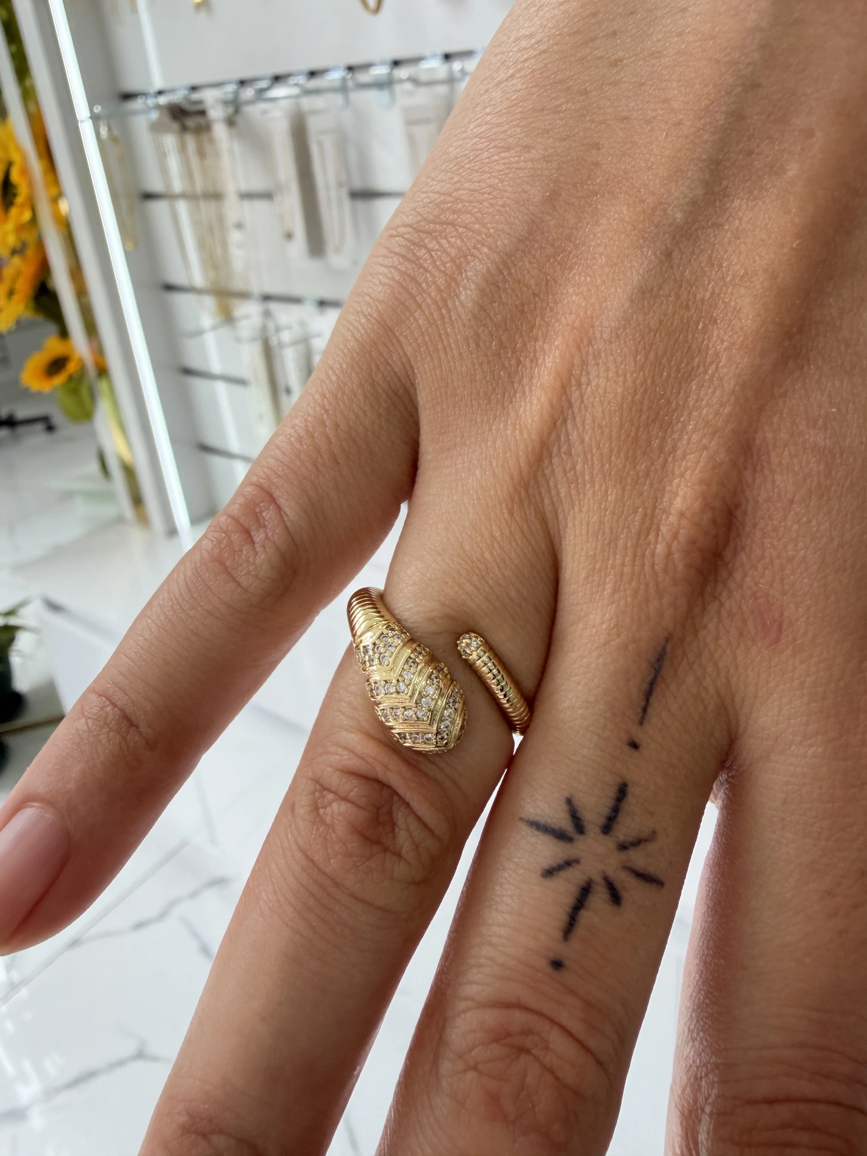 14K CM Altın Kaplama Akrabalarım Yüzük