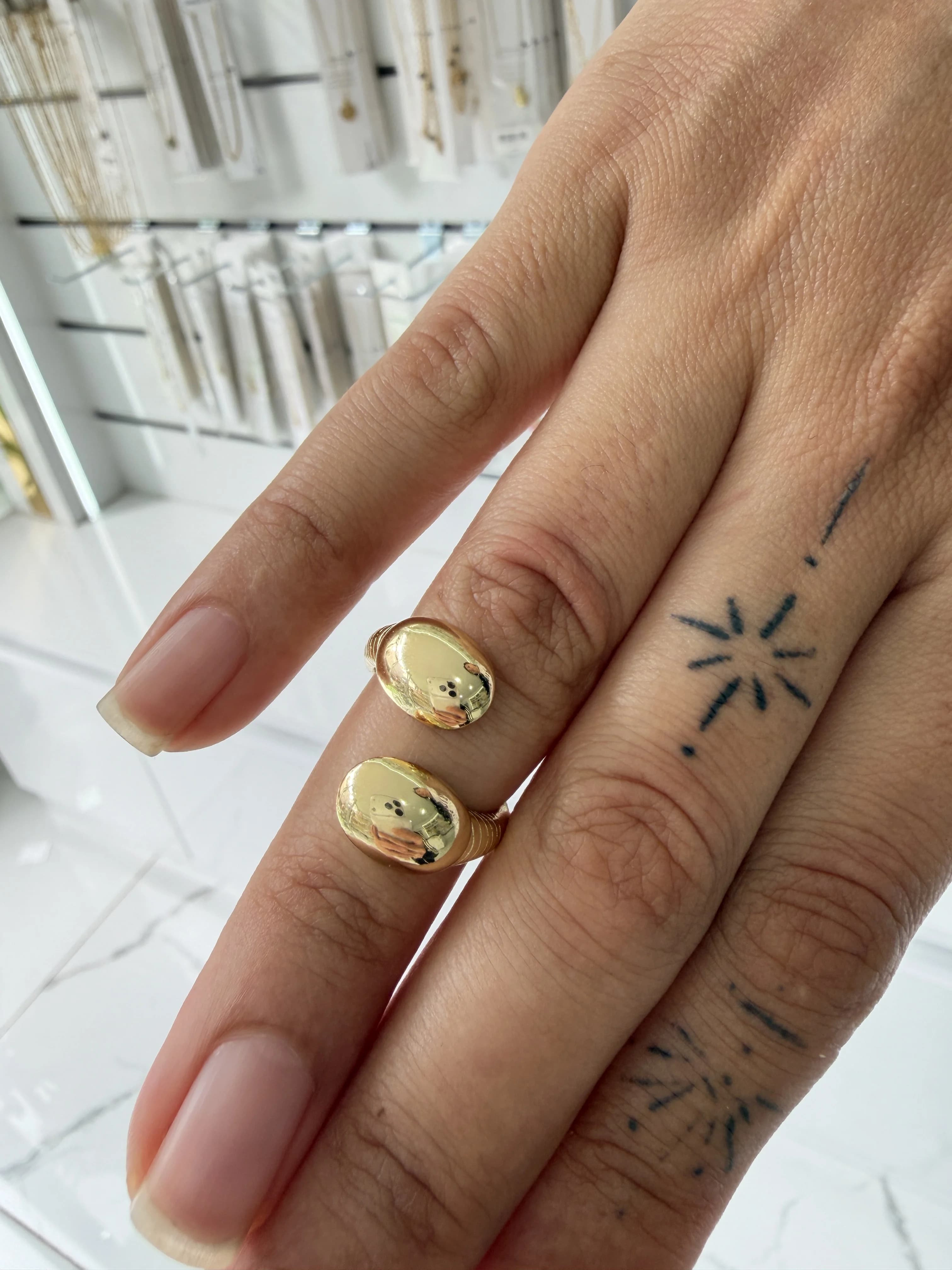 14K CM Altın Kaplama Pinta Yüzük