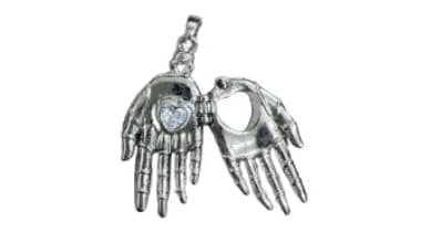 Gümüş Renk Kalpli İskelet 