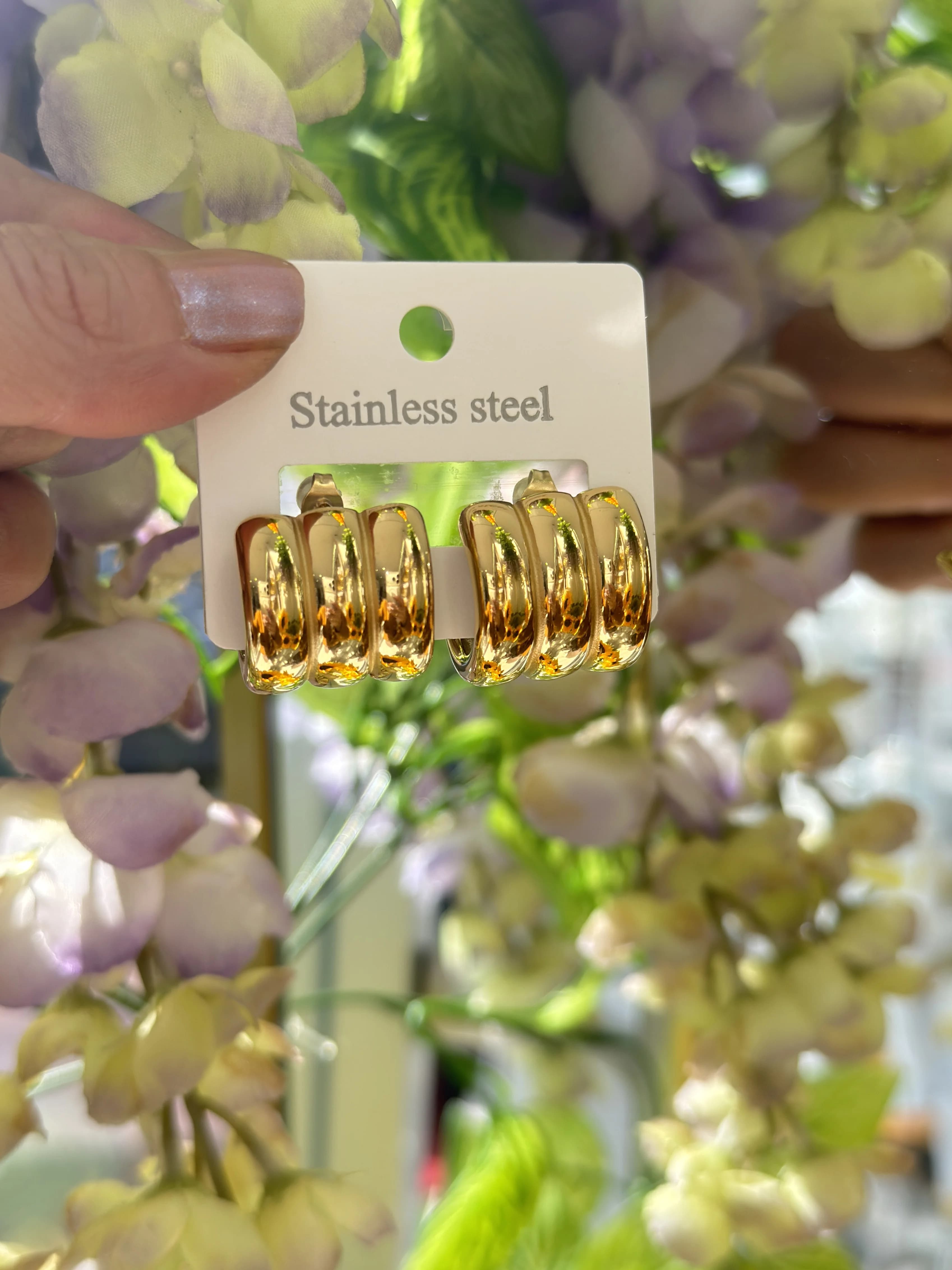Çelik Gold Silindir Küpe
