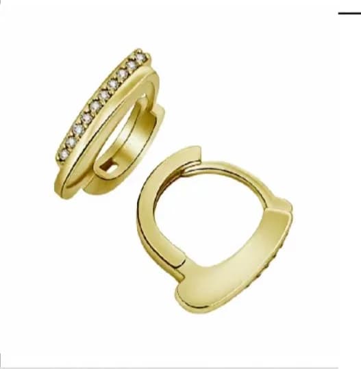 14K Altın Kaplama CM Mini Küpe