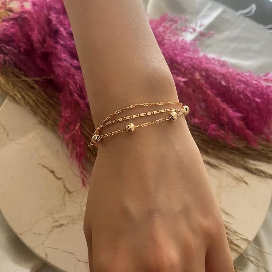 3 lü Gold Singapur Bileklik
