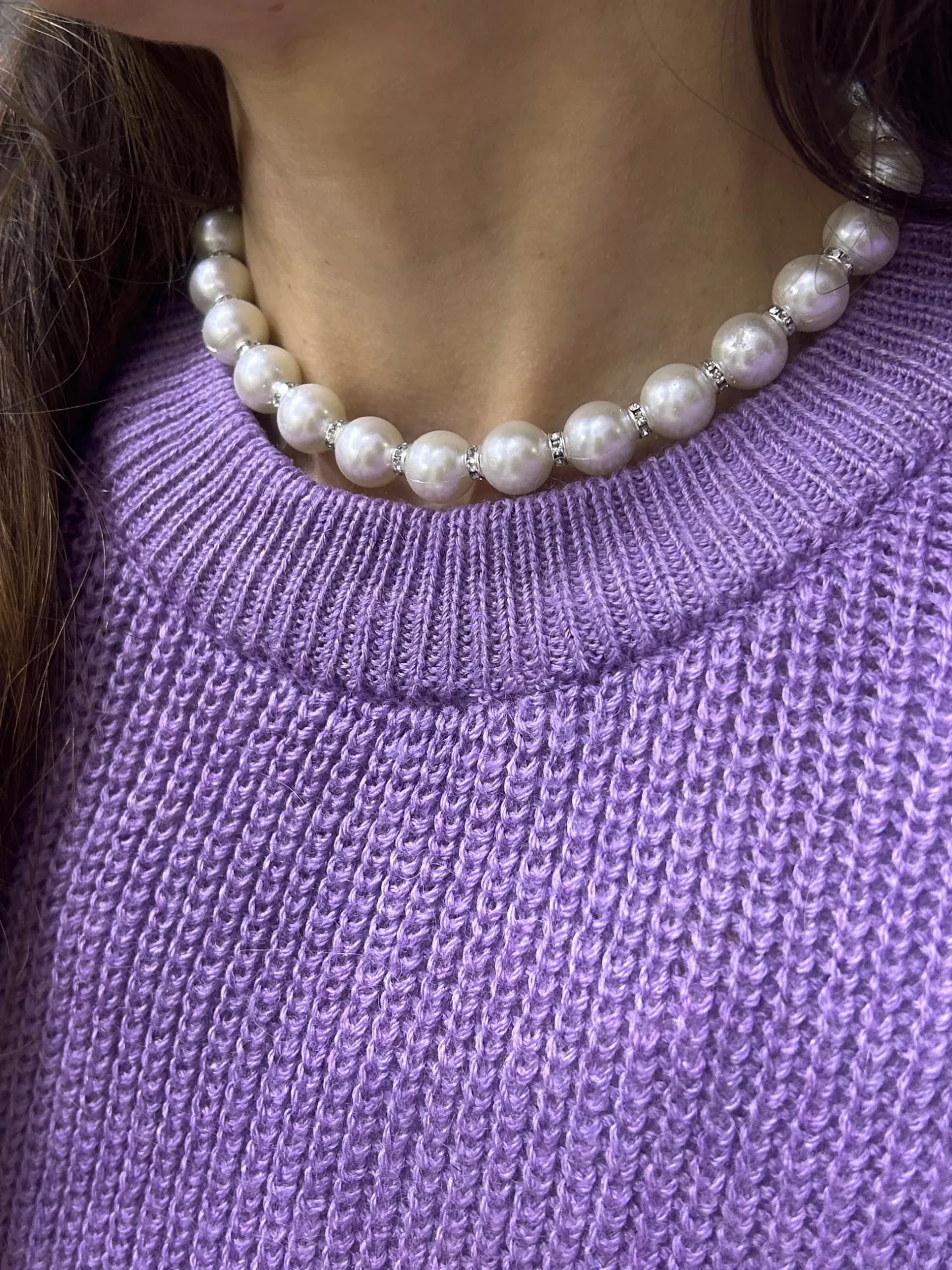 Büyük İnci Taşlı Kolye