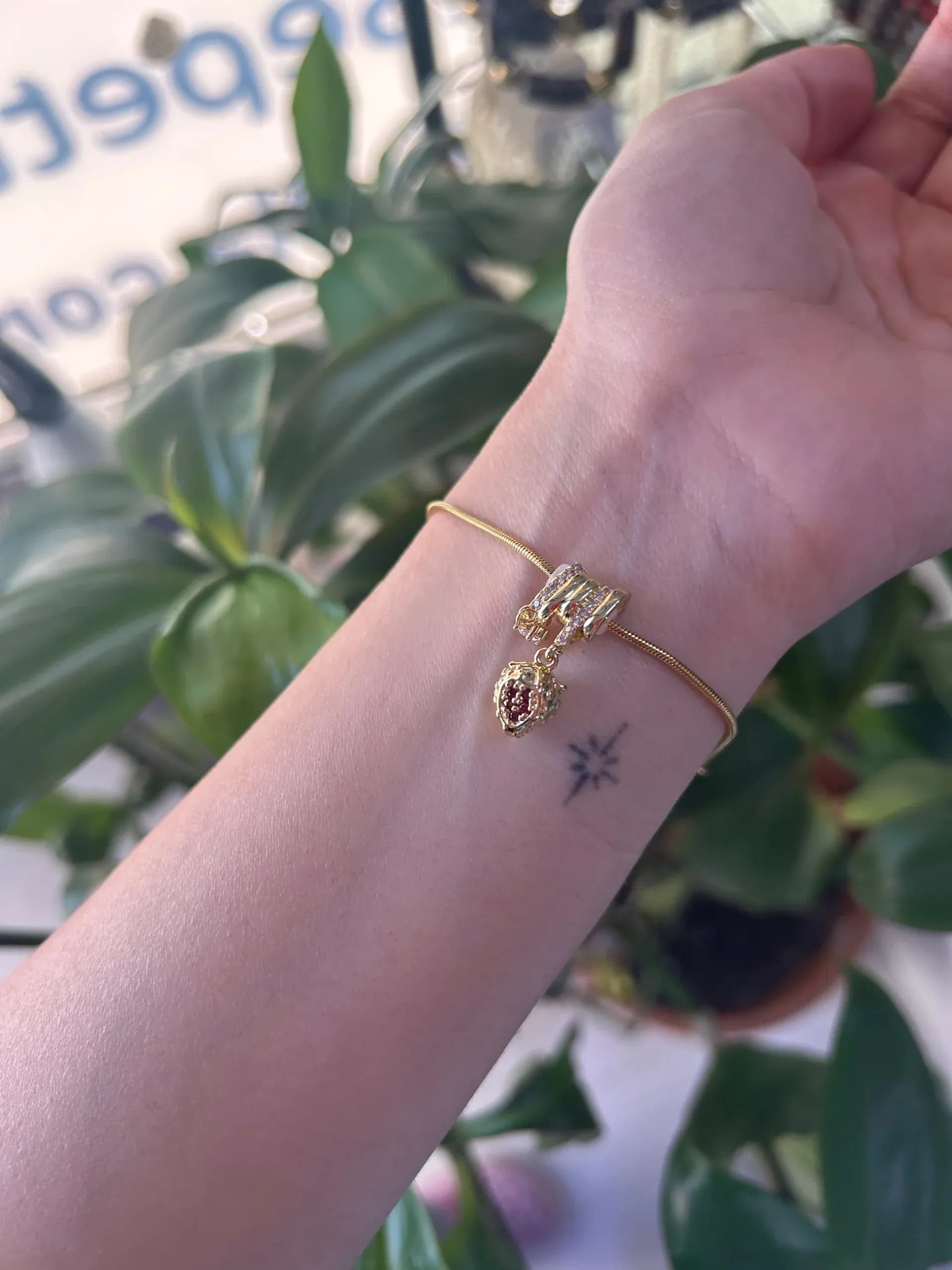 Çelik Çilek Charm Bileklik