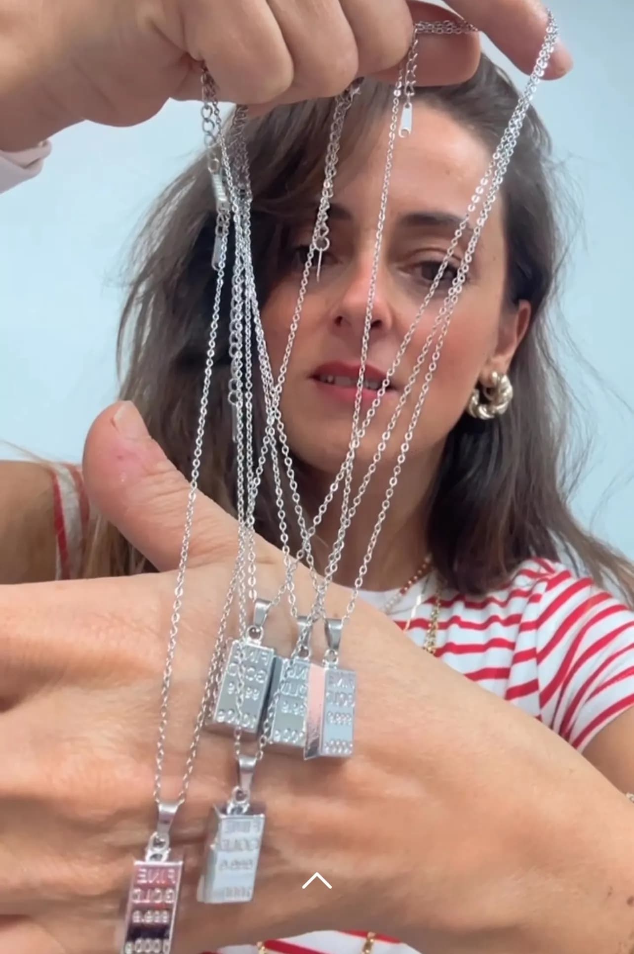 Çelik Gümüş Renk Külçe Kolye