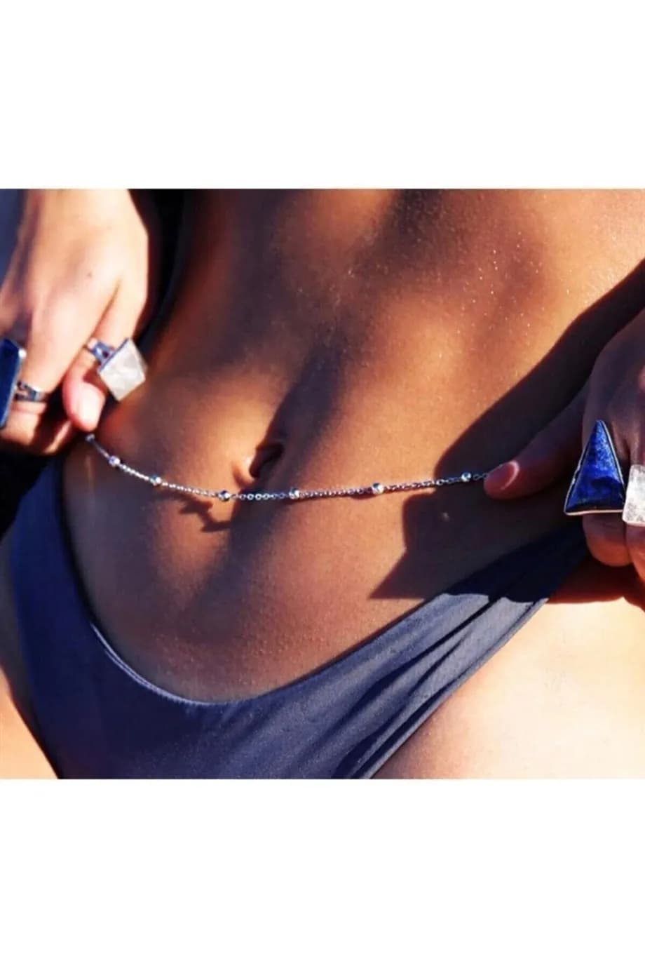 Çelik Gümüş Renk Top Zincir Bel Aksesuarı