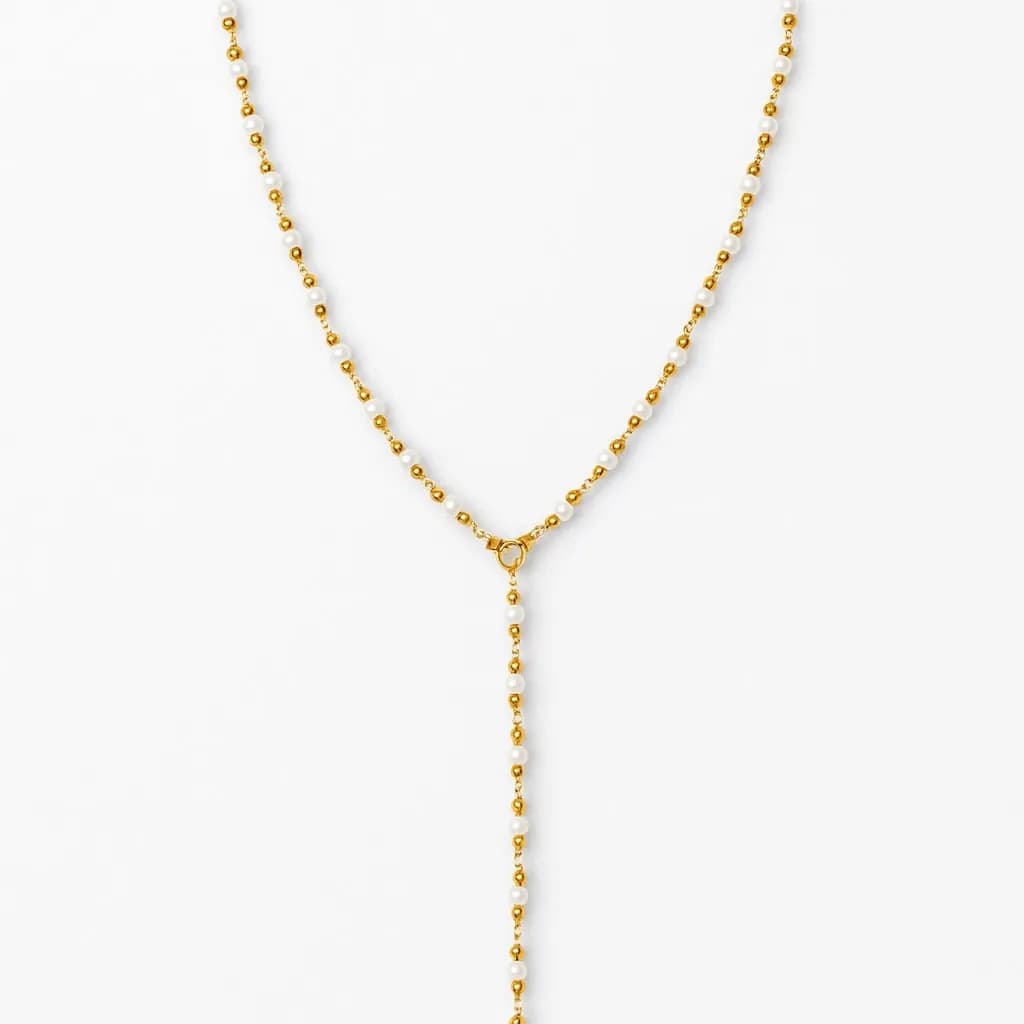 Çelik Mini İncili Y Kolye