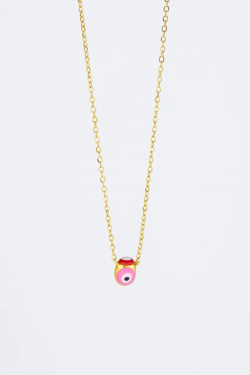 Çelik Renkli Mini Nazar Dönen Kolye