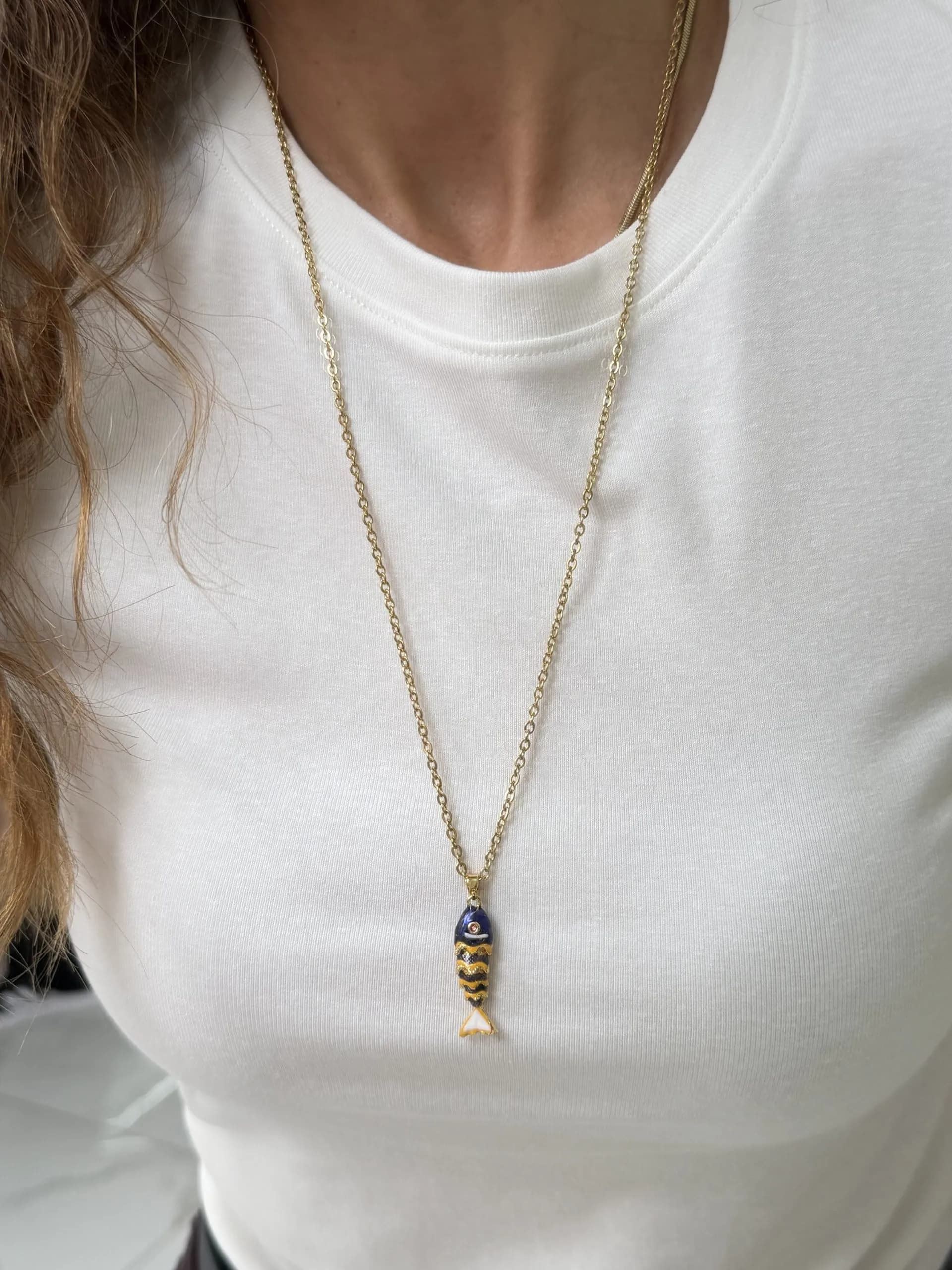 Çelik Uzun 60 cm Balık Laci Kolye