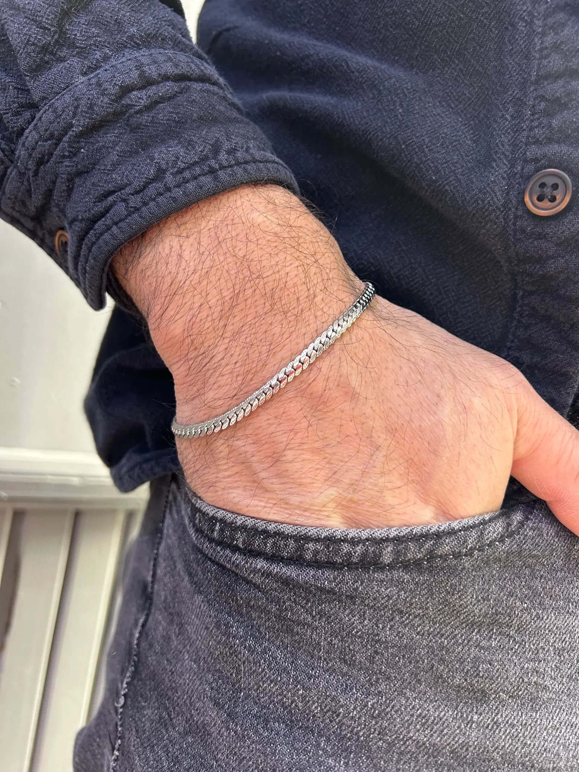 Erkek Çelik Sık Arpa Bileklik