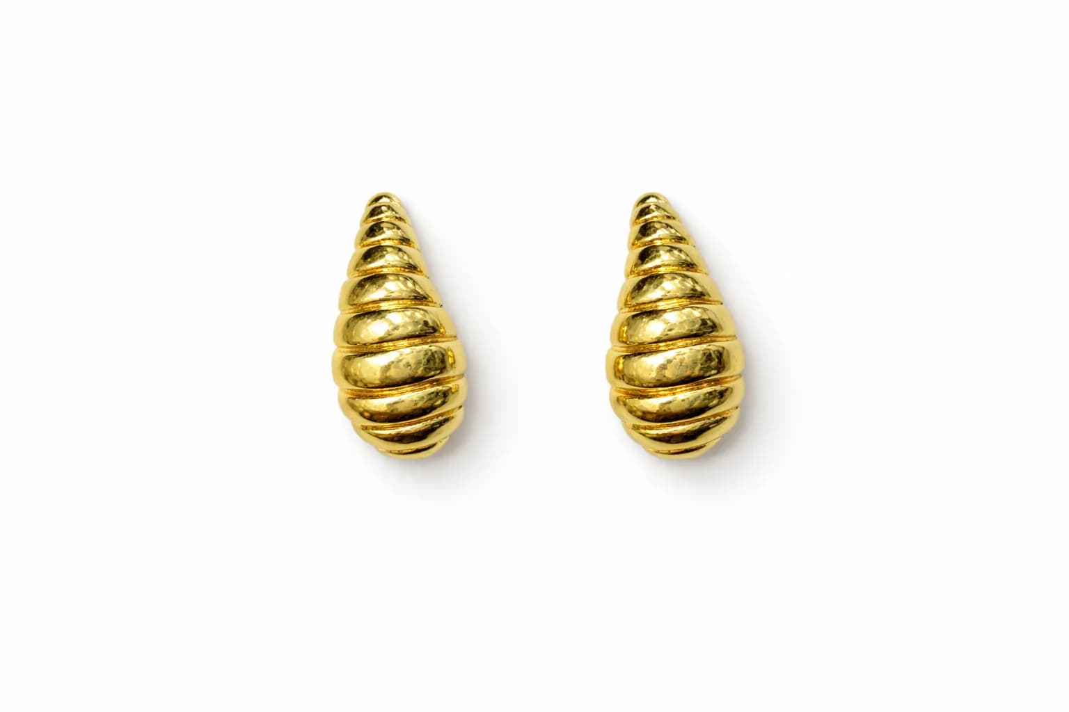 Gold Çizgili Damla Küpe