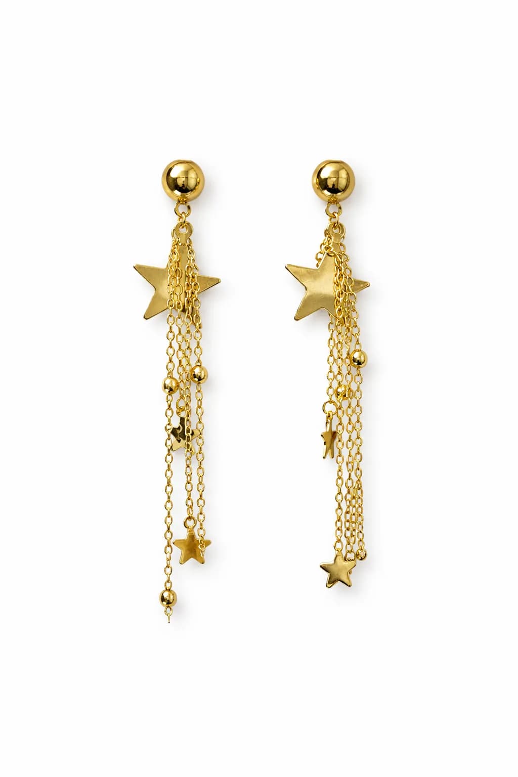 Gold Sallanan Yıldız Küpe