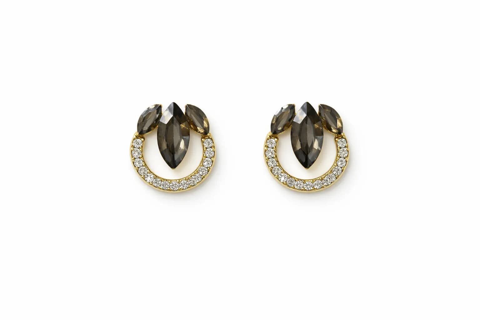 Gri Taş Tasarım Küpe