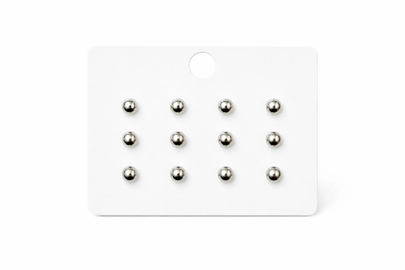 Gümüş Renk 12 Li Topcuk Küpe