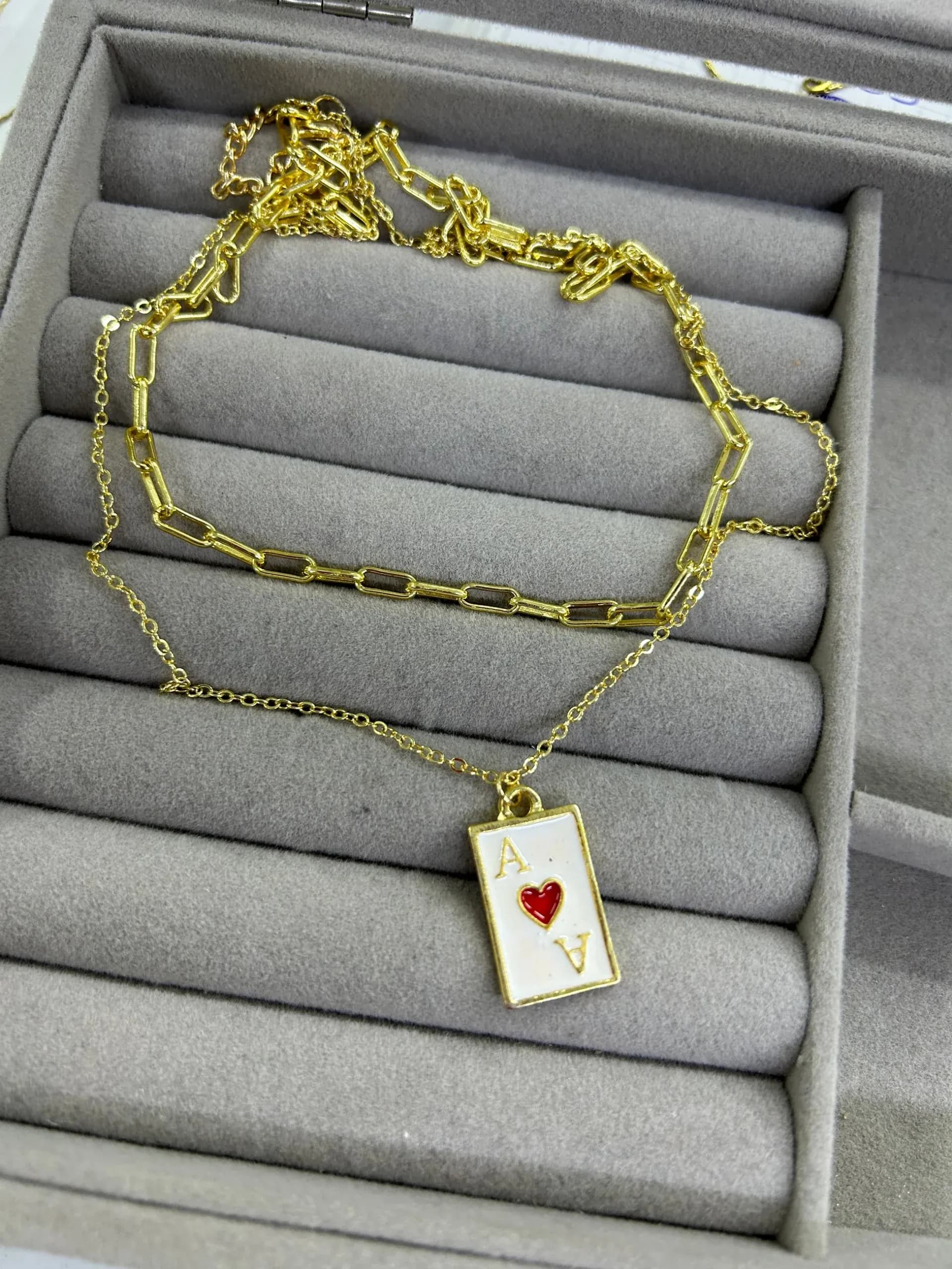 Vip 2 li Zincir As İskambil Kolye