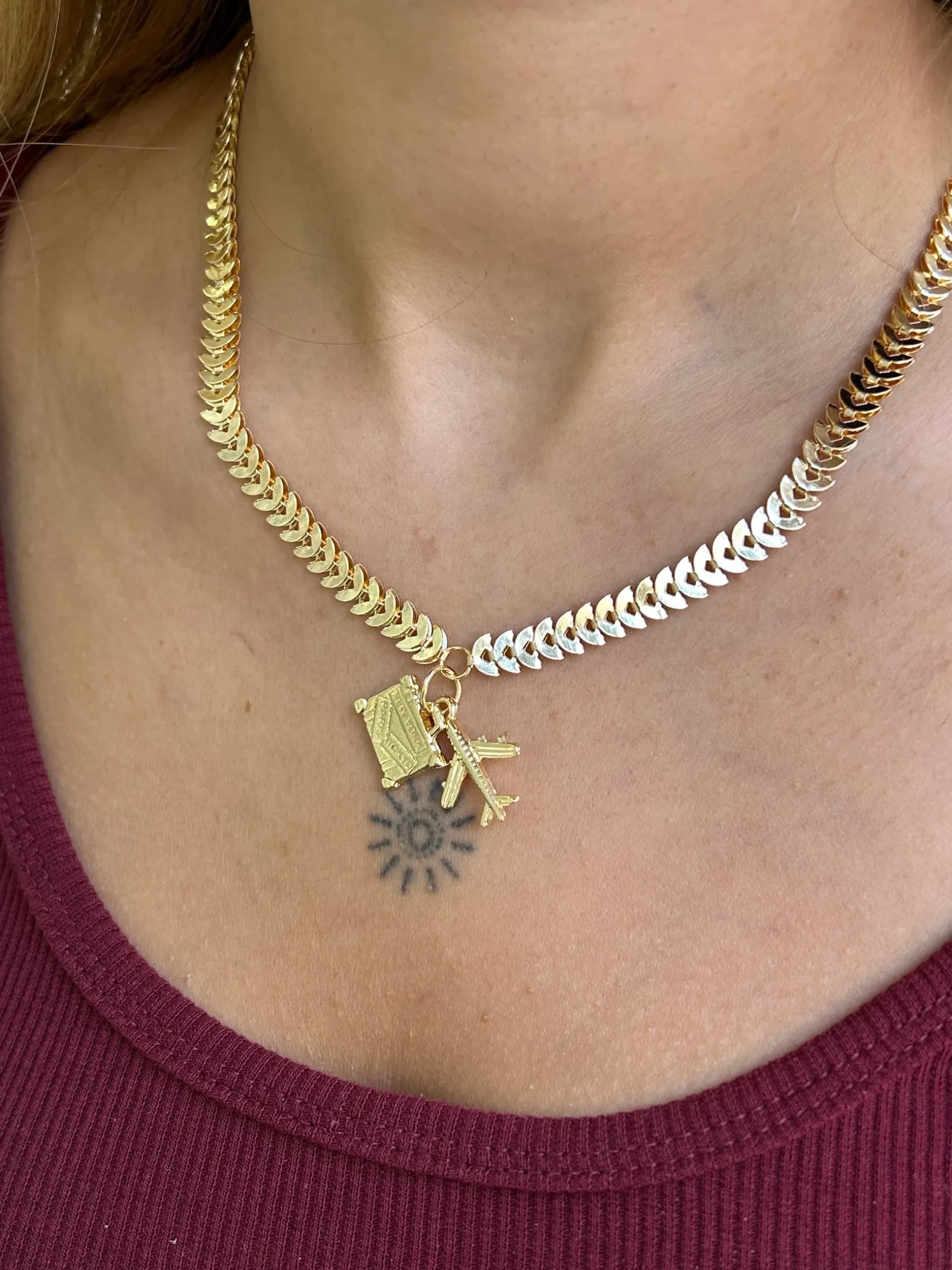 Vip Çavuş Zincir Uçak Charm Kolye