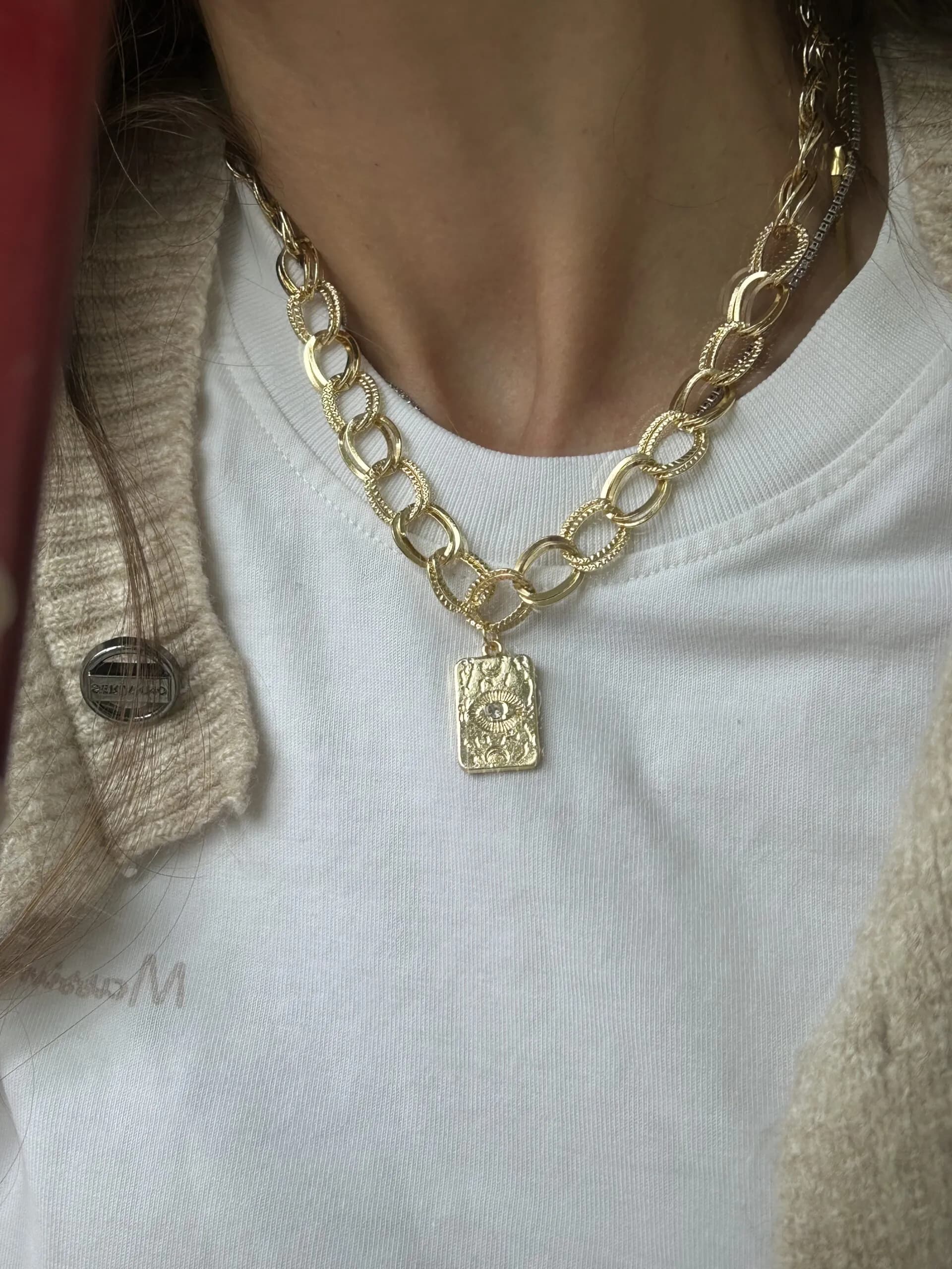 Vip Kalın Zincir Göz Kolye