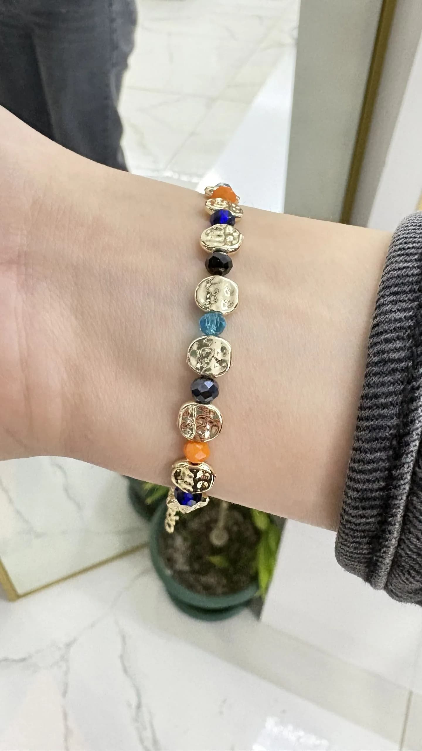 Vip Renkli Gold Yassı Bileklik