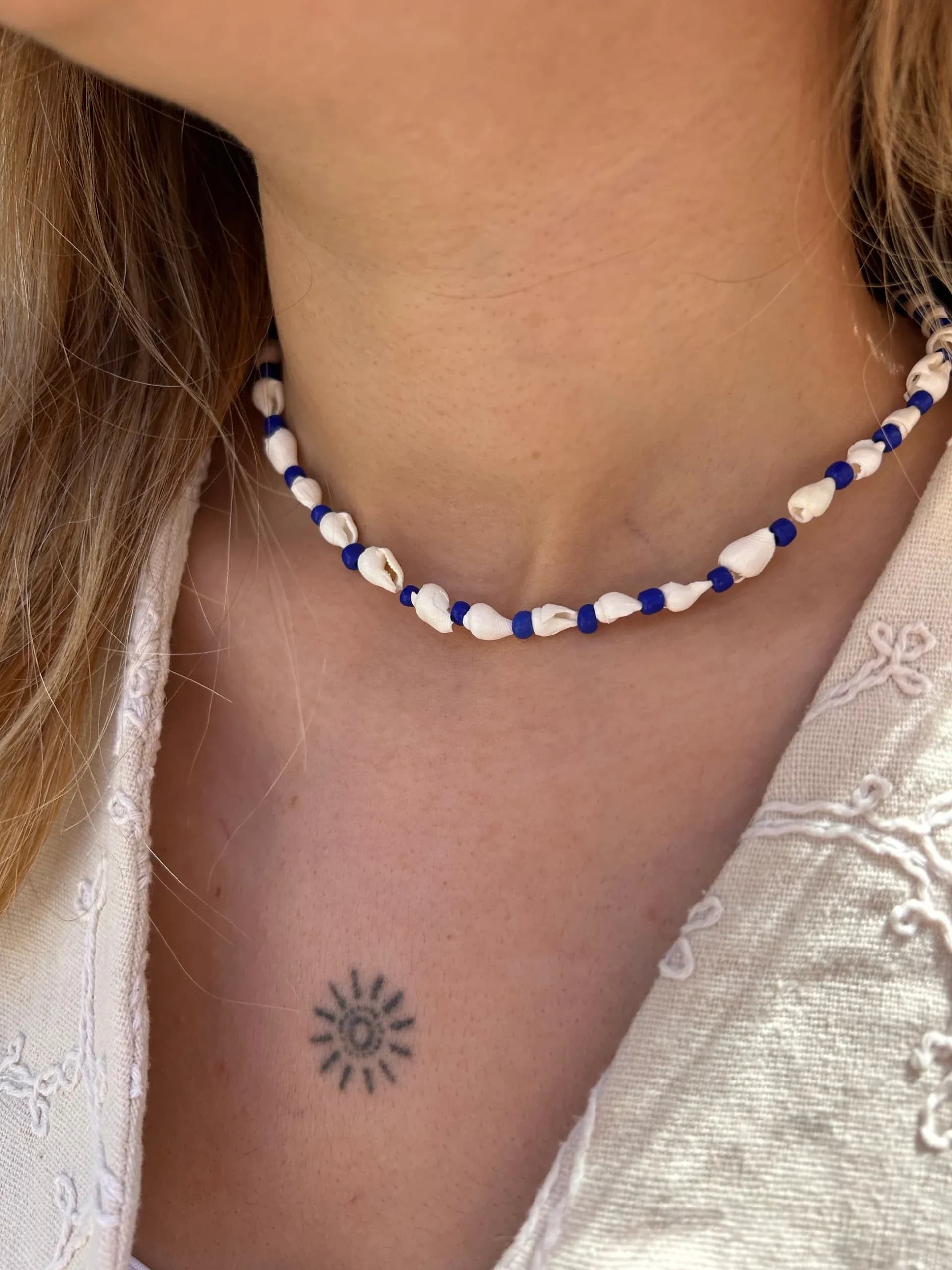 Vip Saks Mavi Deniz Kabuğu Kolye