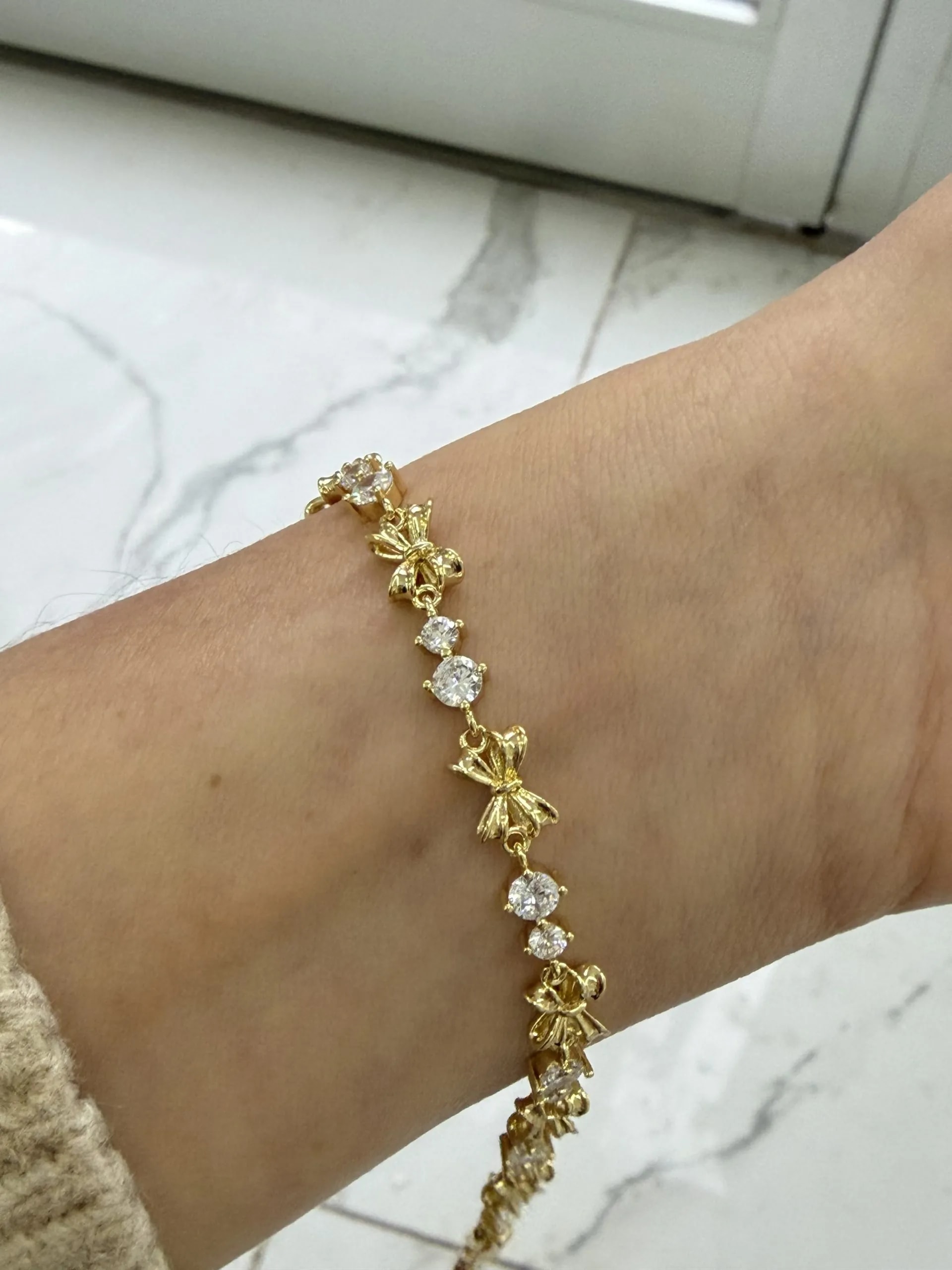 14K CM Altın Kaplama Fiyonk Bileklik