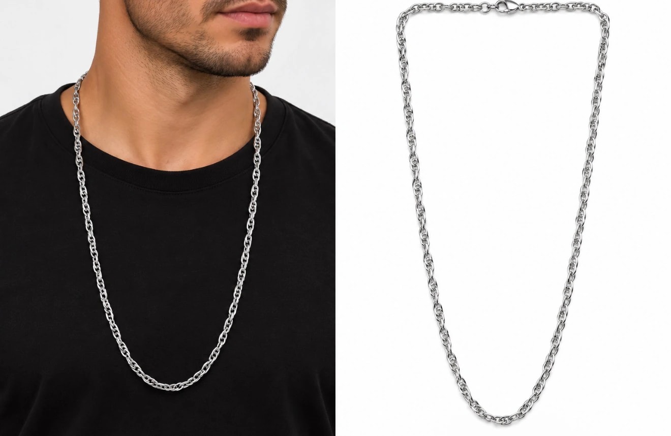 Erkek Çelik Geçme Zincir 65 cm Kolye