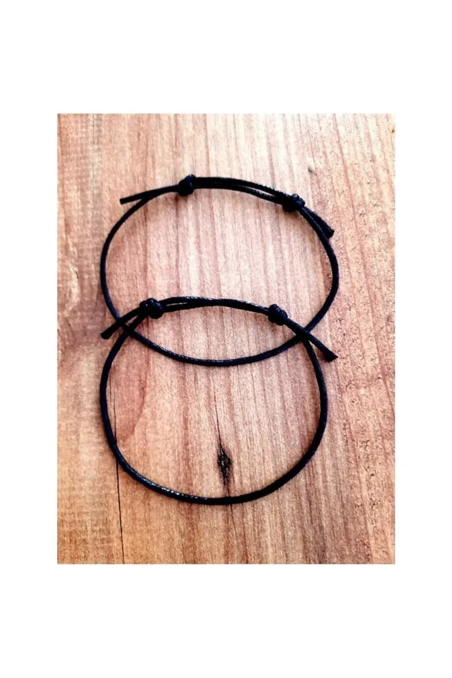 Siyah Kalın Ip Bileklik 2 Adet Düğümlü Ayarlamalı Bijuteri Bileklik